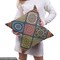 Ambesonne Mandala Fabric by The Yard, Checkered Rectangles Pattern Various Oriental Inspired Motifs Culture, Decorative Fabric for Upholstery and Home Accents, 5 Yards, Beige